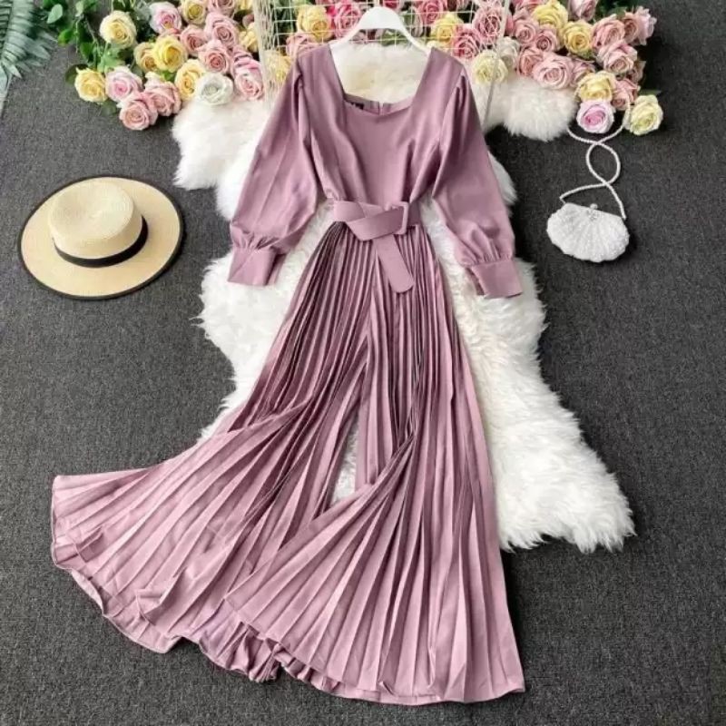 Jumpsuit Panjang Prisket Kulot Paulina Ice Silk Crepe