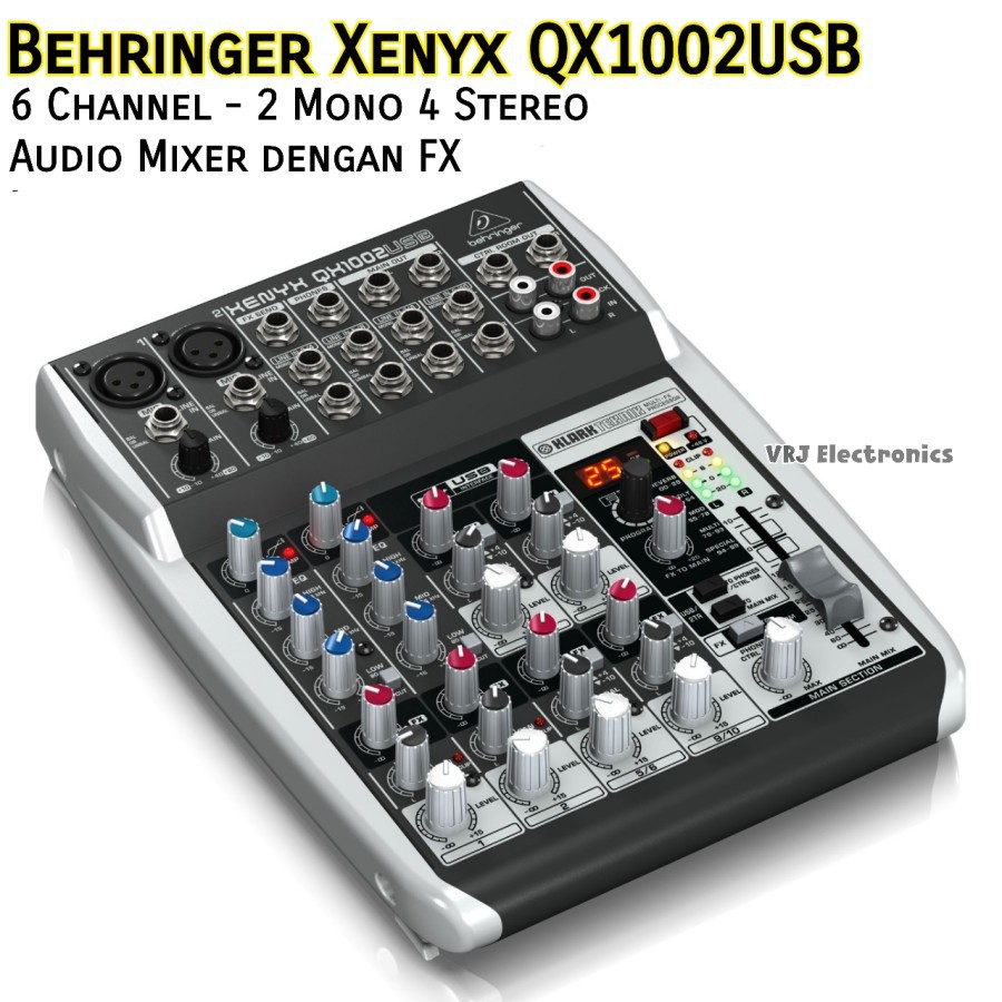 USB Audio Mixer Behringer Xenyx QX1002USB 6 Channel QX1002-USB