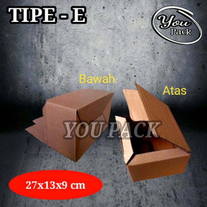 

KOTAK KARDUS TIPE-E 27X13X9 CM COKLAT POLOS DUS BOX PACKING