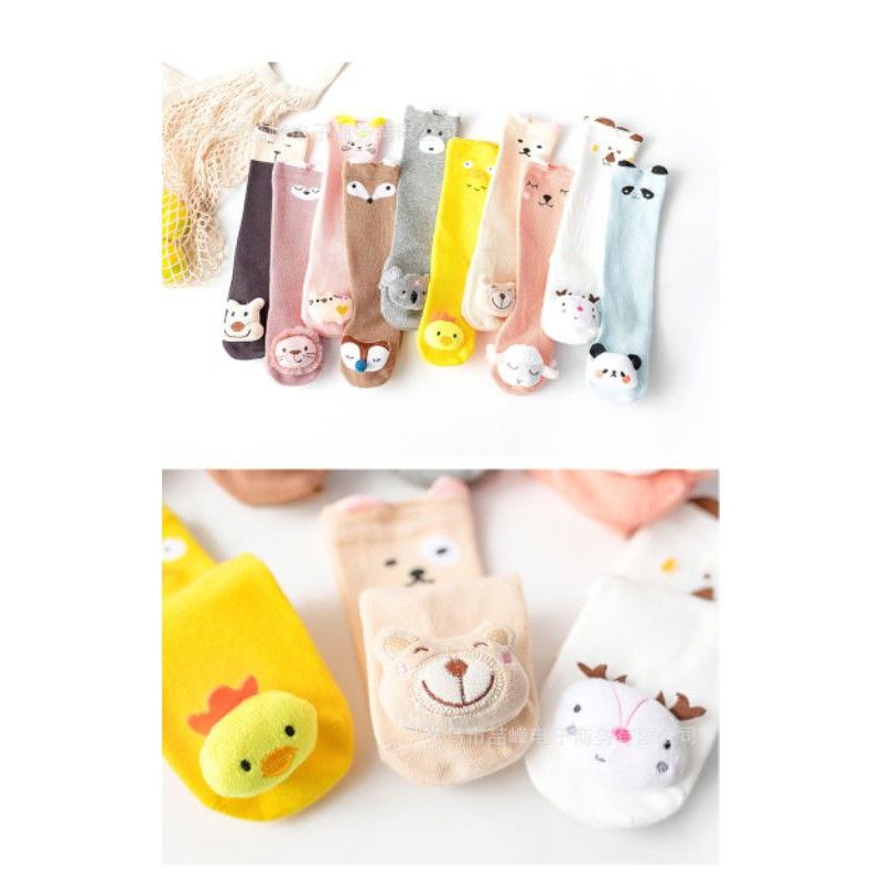 kaos kaki bayi panjang anti selip/kaos kaki anak bayi import 3D motif timbul