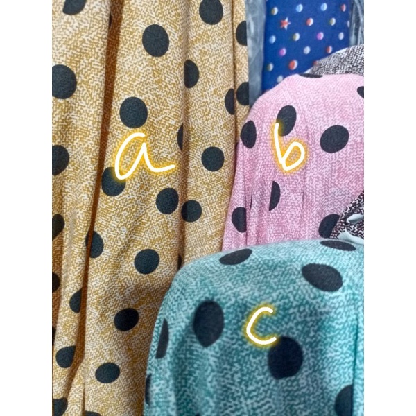 katun jepang motif polka hitam