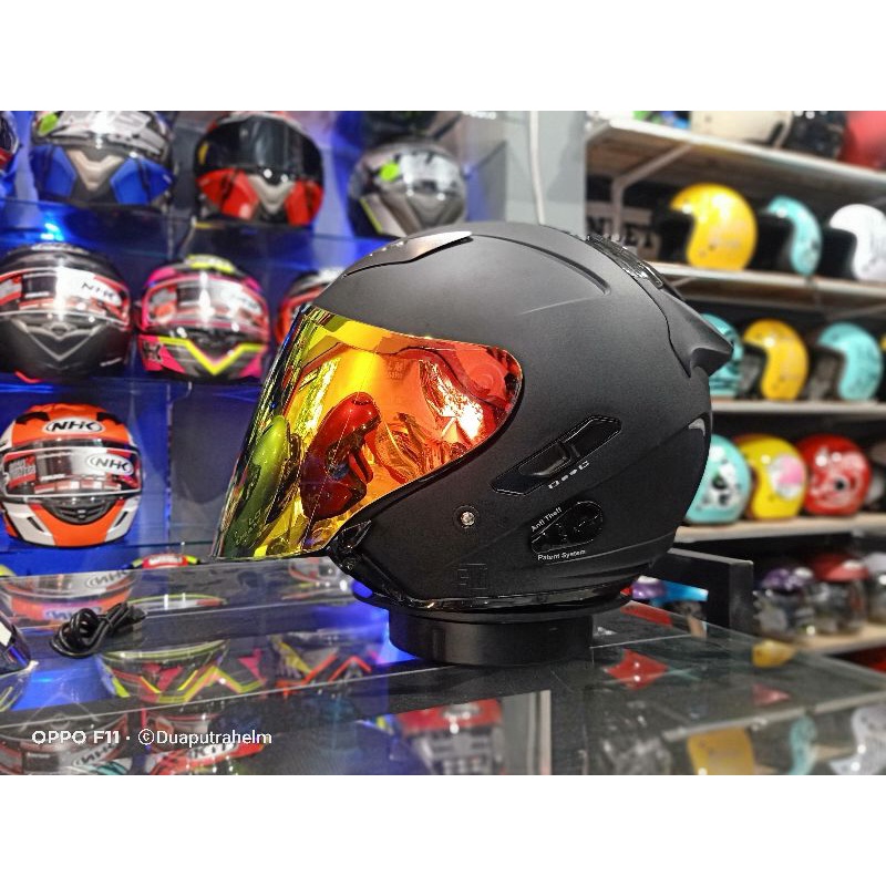 helm kyt galaxy slide solid black doff