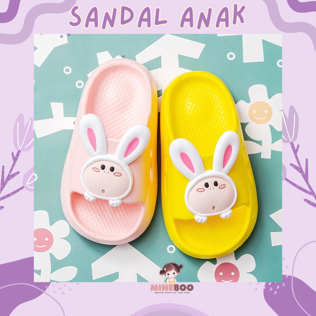 mineboo BUNNY GOONE Sandal Anak Perempuan Bahan Karet Model Lucu 2-5 Tahun