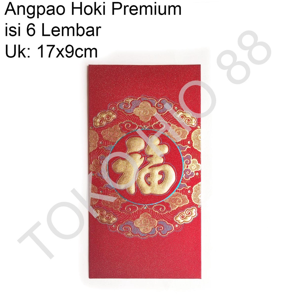 Angpao Hock Hok Hoki Ang Pao Pau Bao Hokki Hokky Fu Panjang Umur Premium Premium Bahan Tebal Glitter Bagus