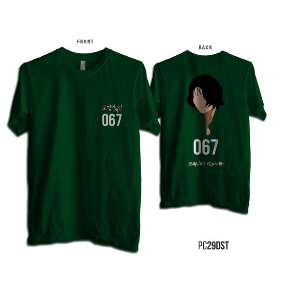 BAJU KAOS DISTRO SQUID GAME PEMAIN 067 ADA SIZE JUMBO