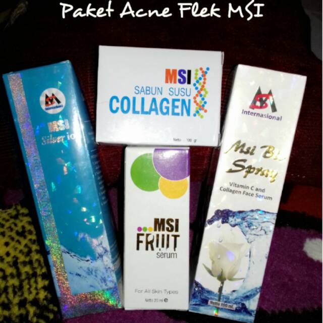 Paket perawatan wajah MSI/Biospray silver ion serum fruit sabun susu collagen