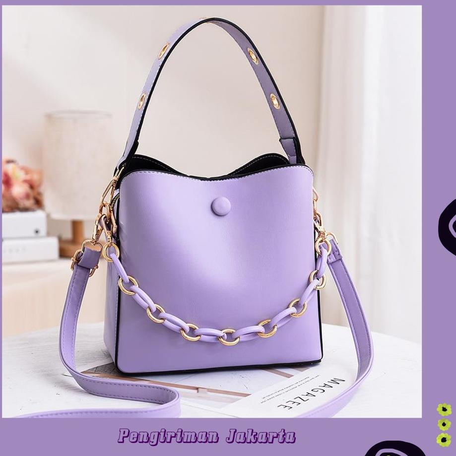 LILAC FASHION IMPORT TAS SELEMPANG IMPORT WARNA LILAC BAG  EL 5482 E5482 TF .