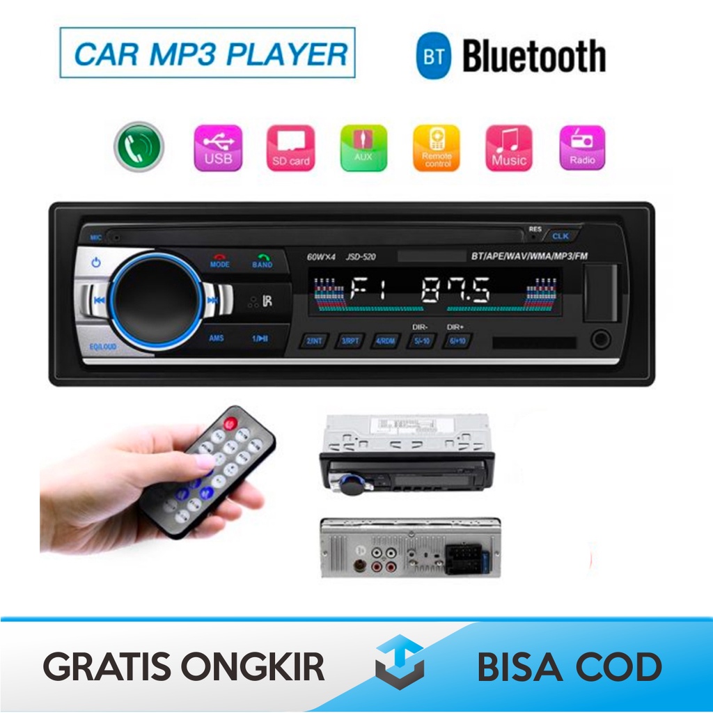 TAPE AUDIO MOBIL BLUETOOTH MULTIFUNGSI TAFFWARE ORIGINAL JSD-520 MURAH