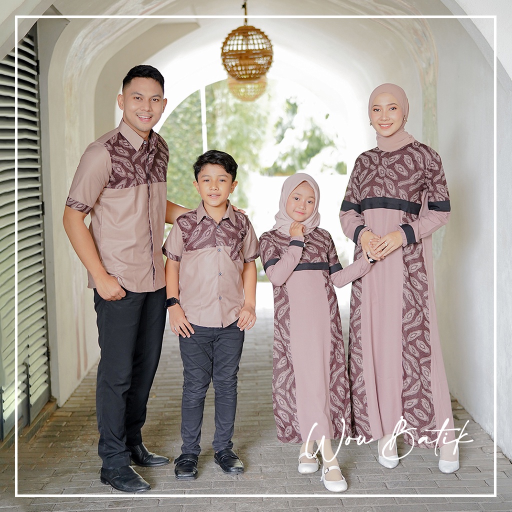 Batik Couple Termurah Set Family Syari Kalila Gamis Wanita Dewasa Dan Gamis Anak Syari Katun Primisi