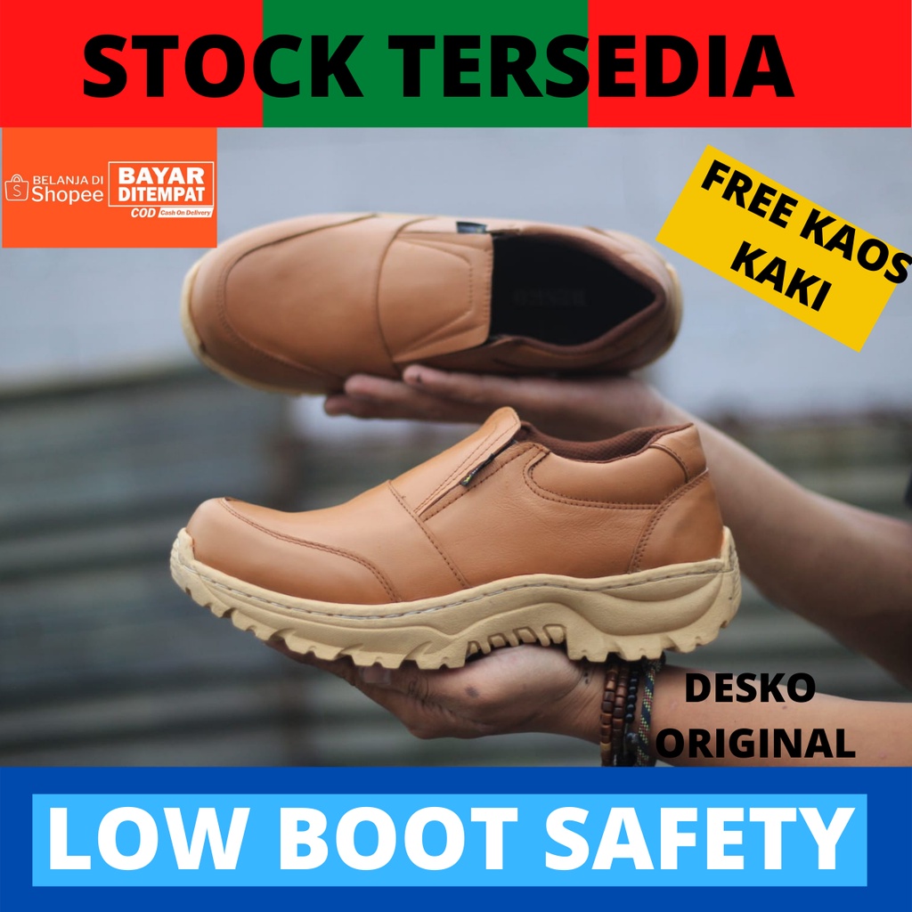 DESKO l sepatu boot pria kulit asli Rock n Ride l safety boots l wayout l low boot l bikers Sepatu B