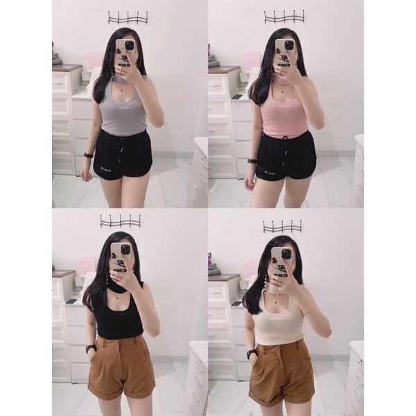 Croptop knit wanita import | croptop knit coker  wanita buntung | atasan crop rajut wanita buntung | atasan crop korean fashion wanita | aquarius boutique89 grosir