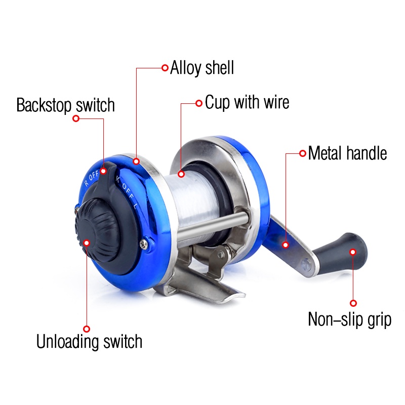 Reel Pancing Mini Rasio 3.0: 1 Bahan Metal Untuk Tangan Kanan / Kiri