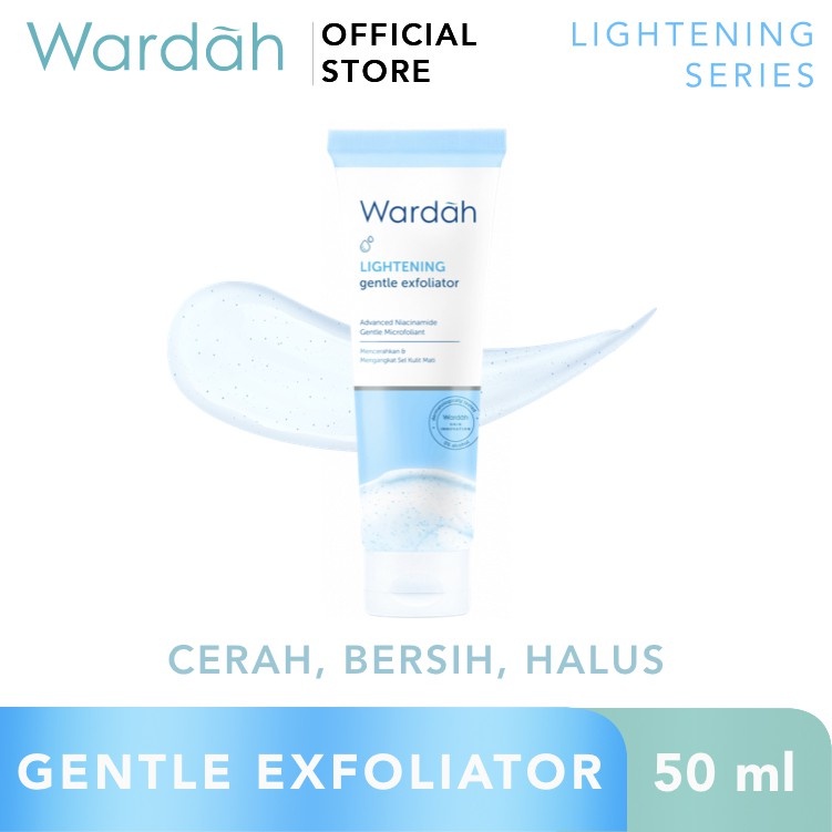 Wardah Lightening Gentle Exfoliator 50 ml - Scrub dengan Advanced Niacinamide