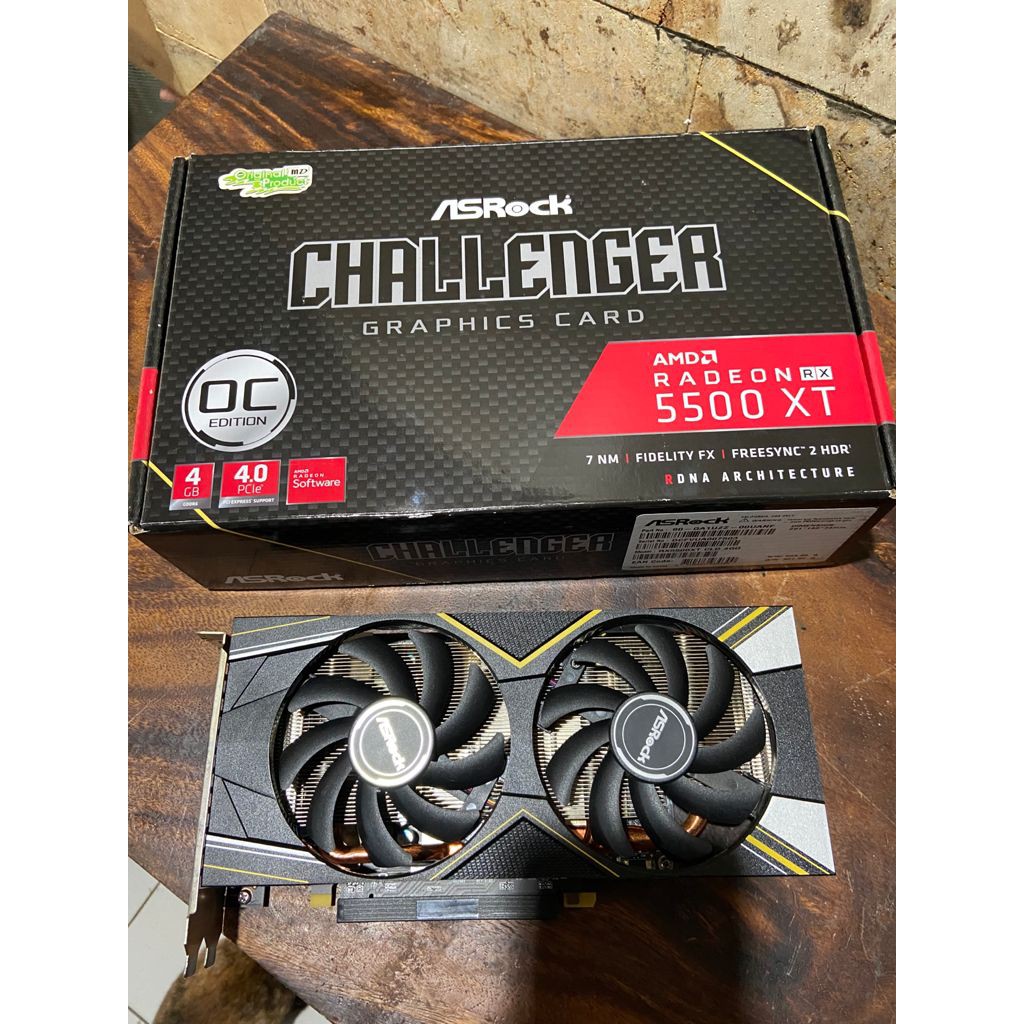 VGA AMD Asrock RX 5500 XT 4Gb | 5500XT | 1650 580 570 | Garansi Panjang