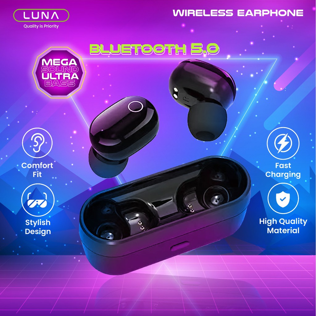 Luna Tws Earphone Bluetooth Bole Headset Waterproof Airdots Earbuds