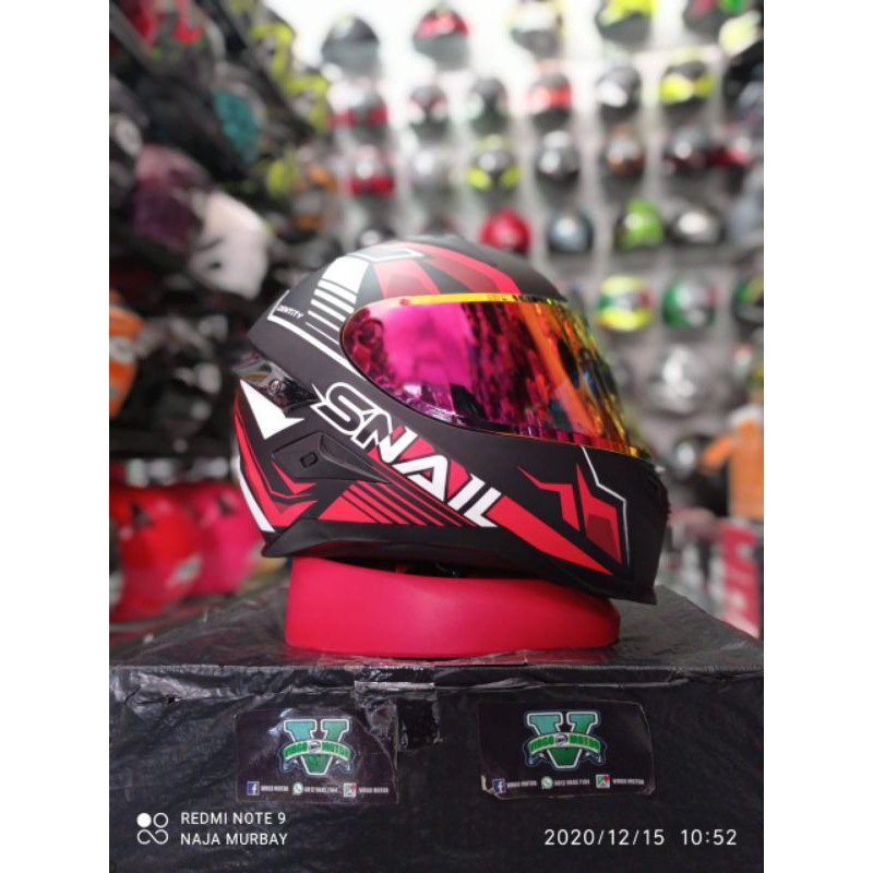 SNAIL FFS1 IDENTITY BLACK RED DOFF VISOR RED GOLD DDRING+SPOILER