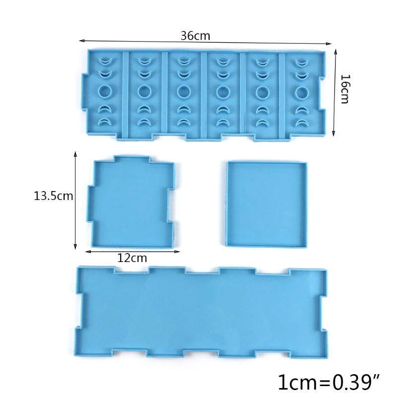 SIY  1 Set Drawer Separated Division Free Combination Storage Box Epoxy Resin Mold Organizer Case Silicone Mould DIY Crafts Container Mold