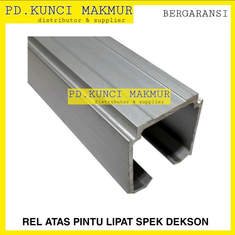 rel atas pintu lipat alluminium rel lipat rel husky rel folding gate spek dekson