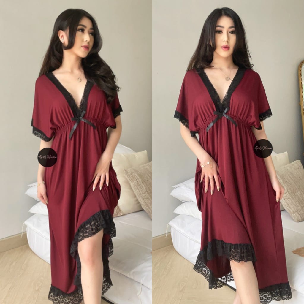 017T Lingerie Midi Dress by @bf_label | Lingerie Sexy Bahan Premium Spandeks Baju Tidur Premium Girlsheaven fit to jumbo Bisa COD