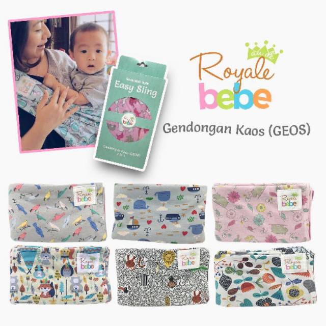 Gendongan instan kaos Geos bayi timbal balik 2 in 1