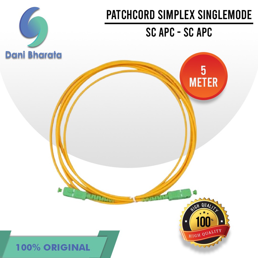 Kabel Patch Cord Patchcord SC-APC to SC-APC Simplex SM 5 Meter