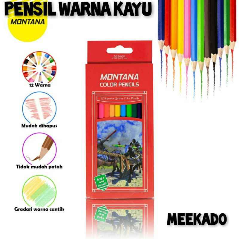 

Pensil Warna Kayu Panjang Montana isi 12 Warna Bright and Smooth Murah Meekado