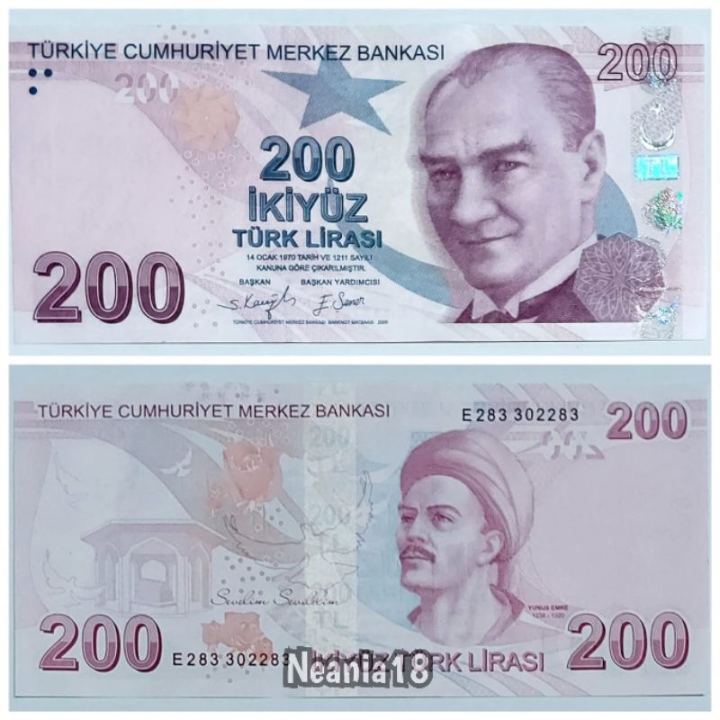 Koleksi Lira Turki Pecahan 200 Lira