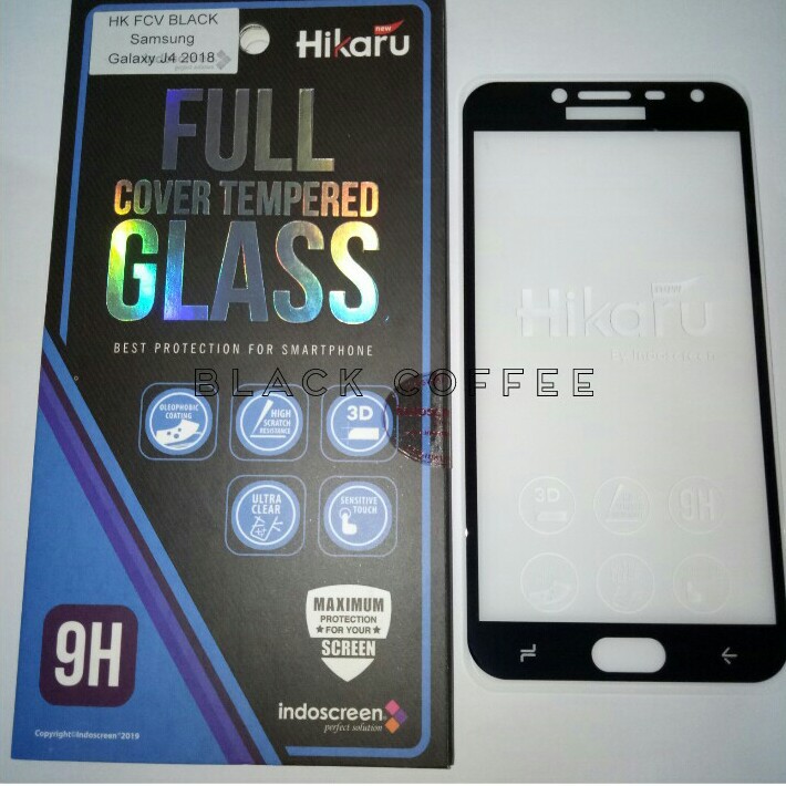 Tempered glass full samsung J4 screen guard Hikaru FCV