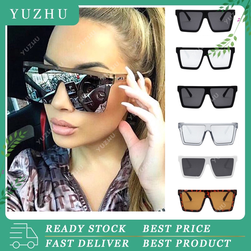 (YUZHU) Kacamata Sunglasses Wanita Retro Plastik Bingkai Kacamata Aviator