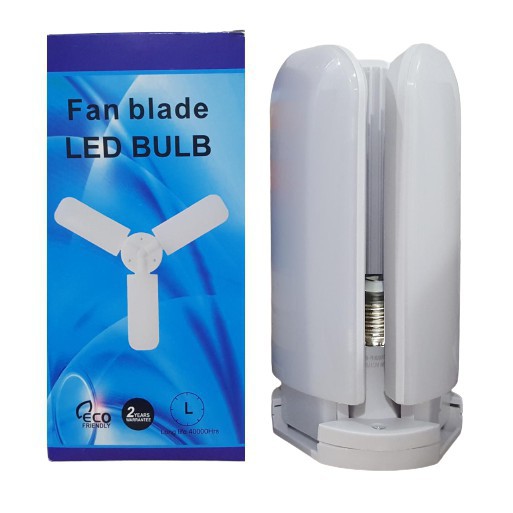 Terlaris! Fan Blade LED 45W Lampu Bohlam Bentuk Kipas 3 Baling Daun Bilah Putih Hemat Energi Listrik