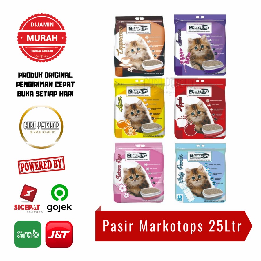 Pasir Markotop 25 Liter Pasir Gumpal Kucing Markotops Pasir Kucing 25L