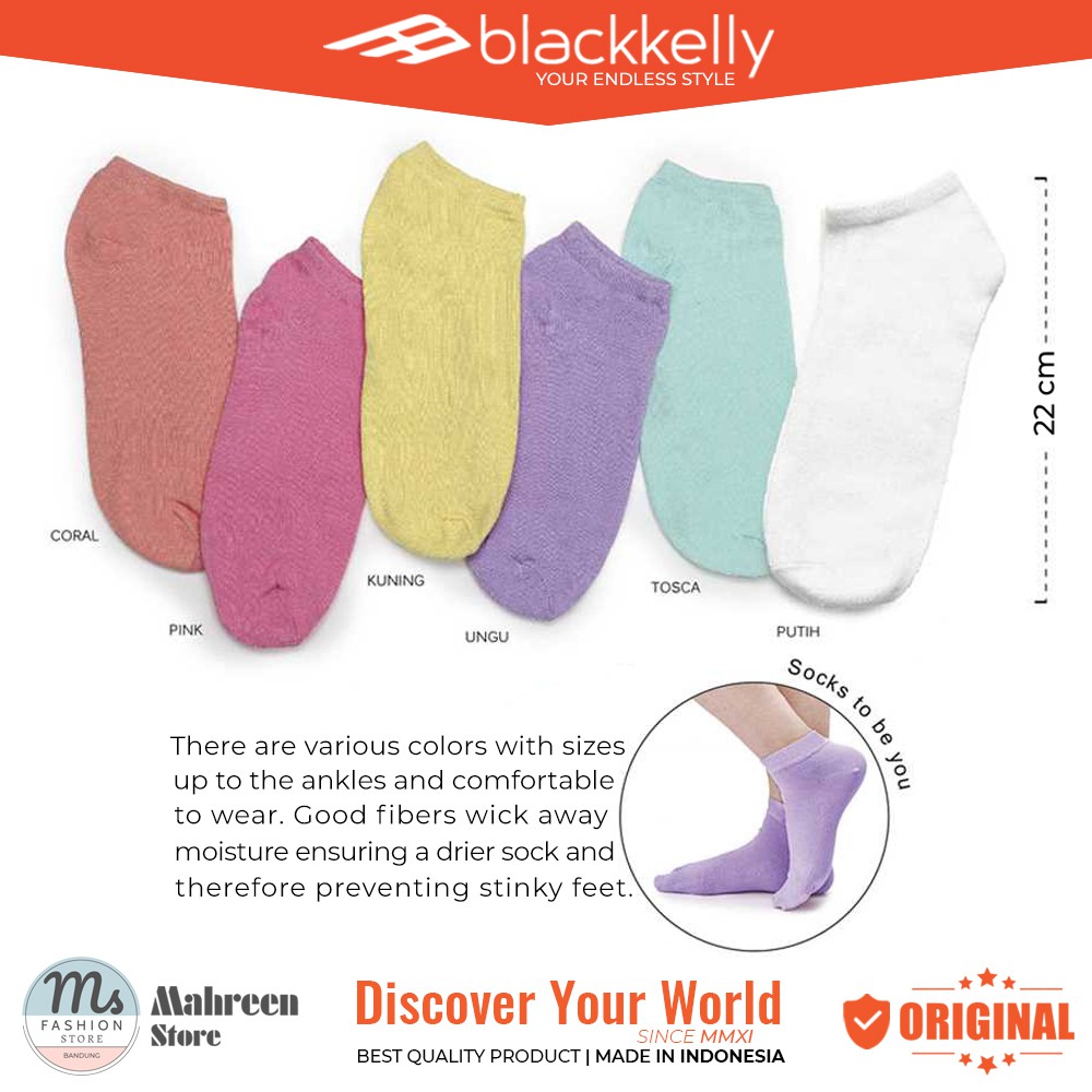 Kaos Kaki Pendek Pria Wanita Ankle Socks Mata Kaki Original Blackkelly | BCL 921