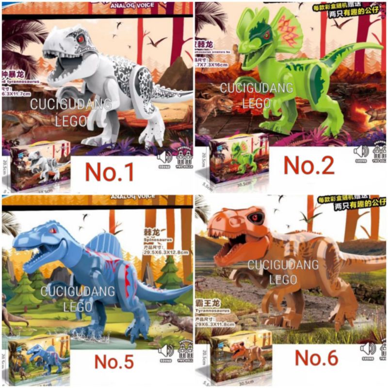 Mainan Lego Dino TRex Dinosaurus Analog Jumbo Ukuran Besar Bersuara Ada Box