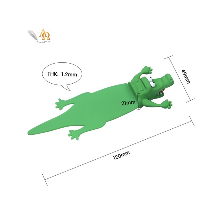 

Bergaransi Pembatas Buku Unik / Bookmark Edisi Crocodile 3D Lux Limited Terbatas
