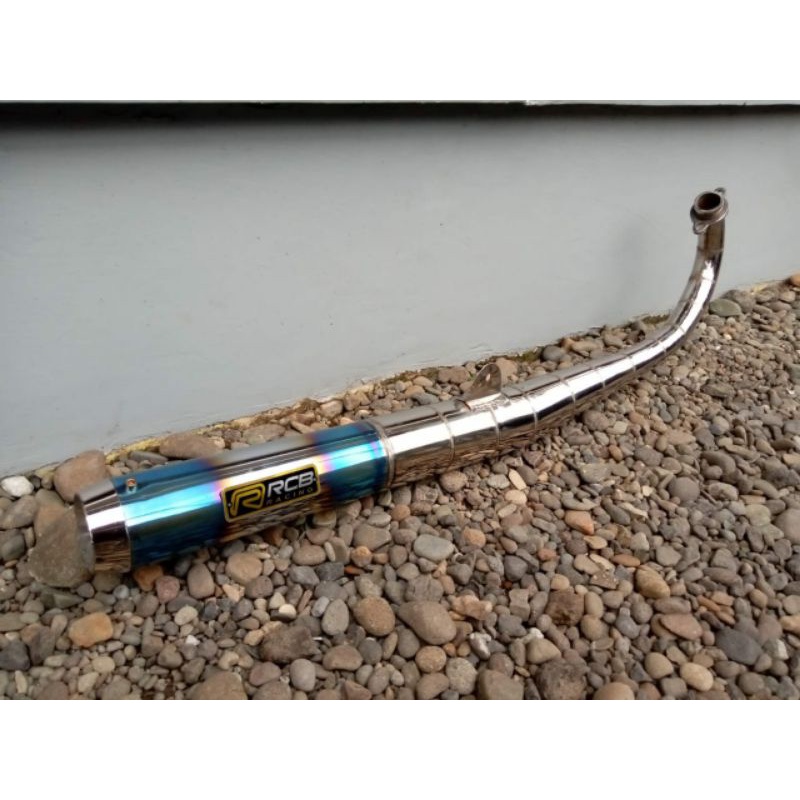 knalpot rx king standar racing ujung biru original RCB suara super garing