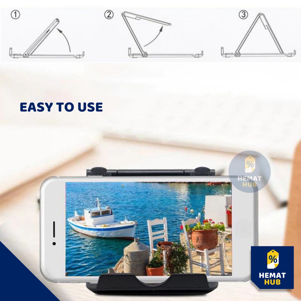 Stand Holder Smartphone Tablet Universal Foldable Dudukan Handphone HP HematHub