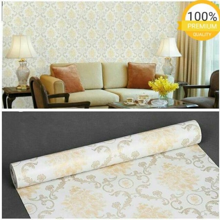 Wallpaper Sticker Batik Kuning Klasik 1roll