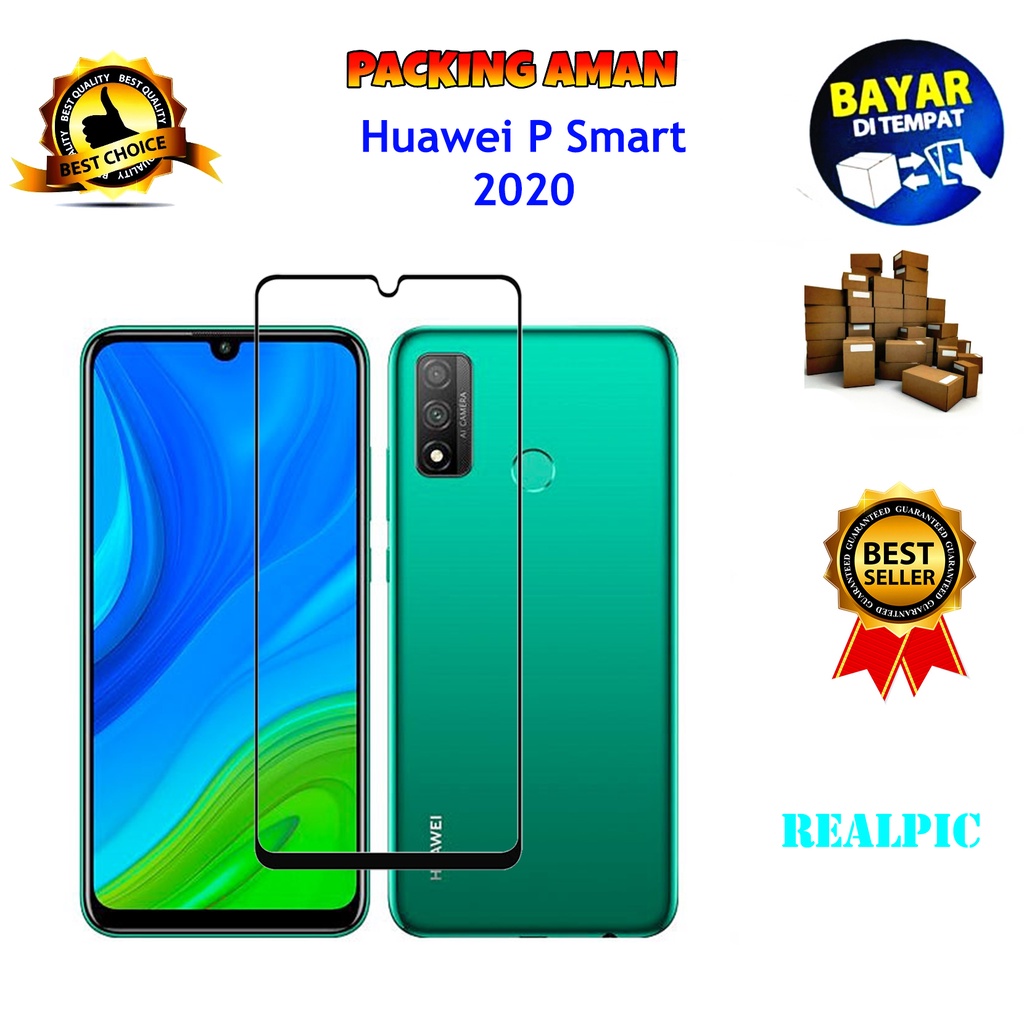 Tempered Glass Huawei P Smart 2020 Full Cover / Full Screen Protector Anti Gores