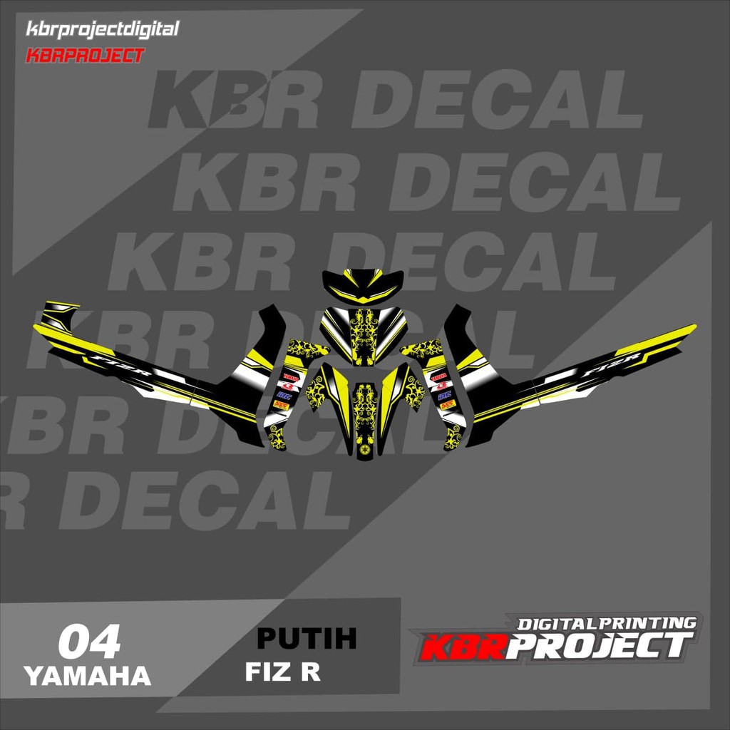 DECAL FIZ R STICKER VARIASI MOTIF GRAFIS DECAL MOTOR YAMAHA FIZ R 04 CUSTOM BEBAS BISA
