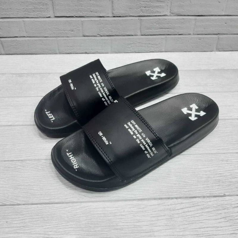 Sandal Slop Offwhite X Virgil Premium/Sandal Slide Pria Terbaru/Sandal Slop Offwhite Wanita Kekinian Off-white virgil Grade Ori-3