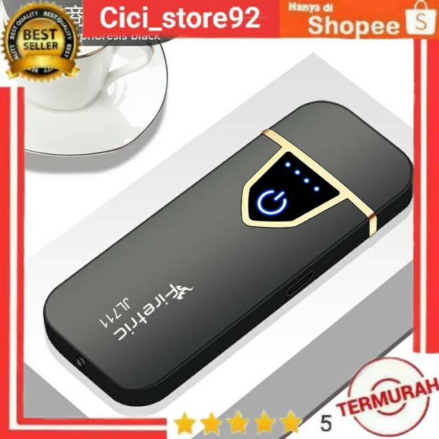 Firetric Korek Api Elektrik Fingerprint Touch Sensor - JL711 - Black