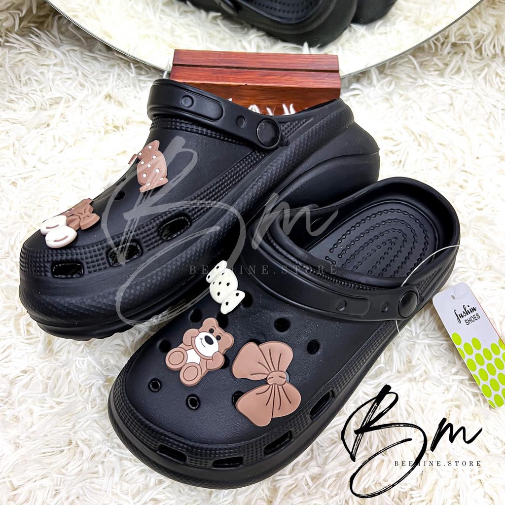 Sandal Baim / Sandal Jelly Fuji / Sandal wanita classic Bae Clog platform Jibbitz / Sandal Fashion Wanita Mode Bae Clog 8861-1/8866-2