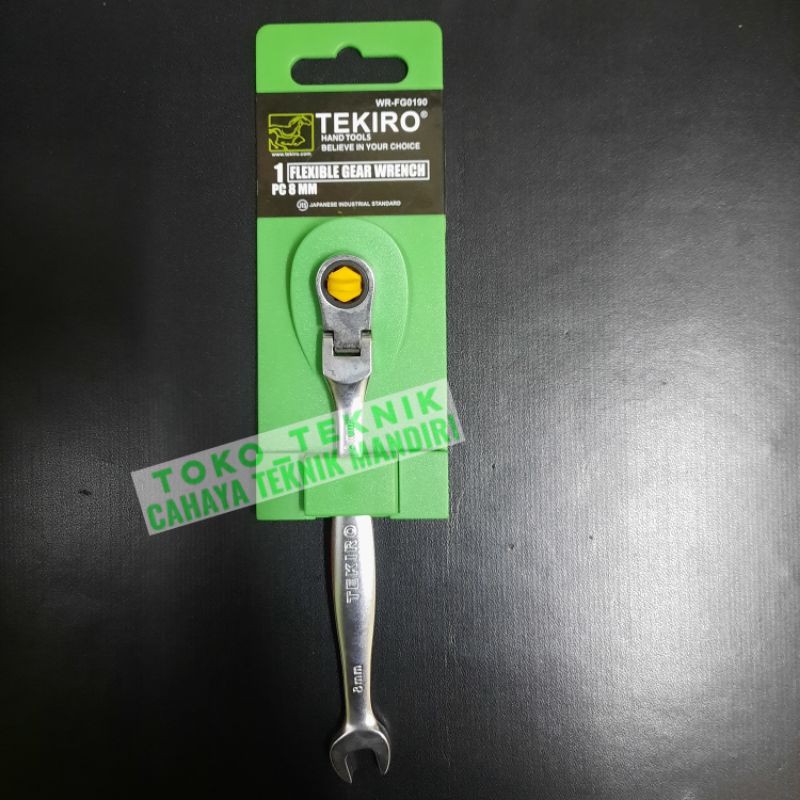 TEKIRO kunci ring pas 8 mm rachet flexible kunci tekiro