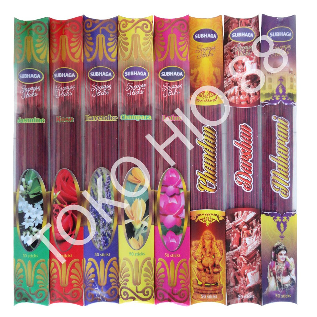 Hio / Dupa Wangi Aromaterapi Warna Merah / Hitam Merk Subhaga Long Incense Sticks isi 50 Stick