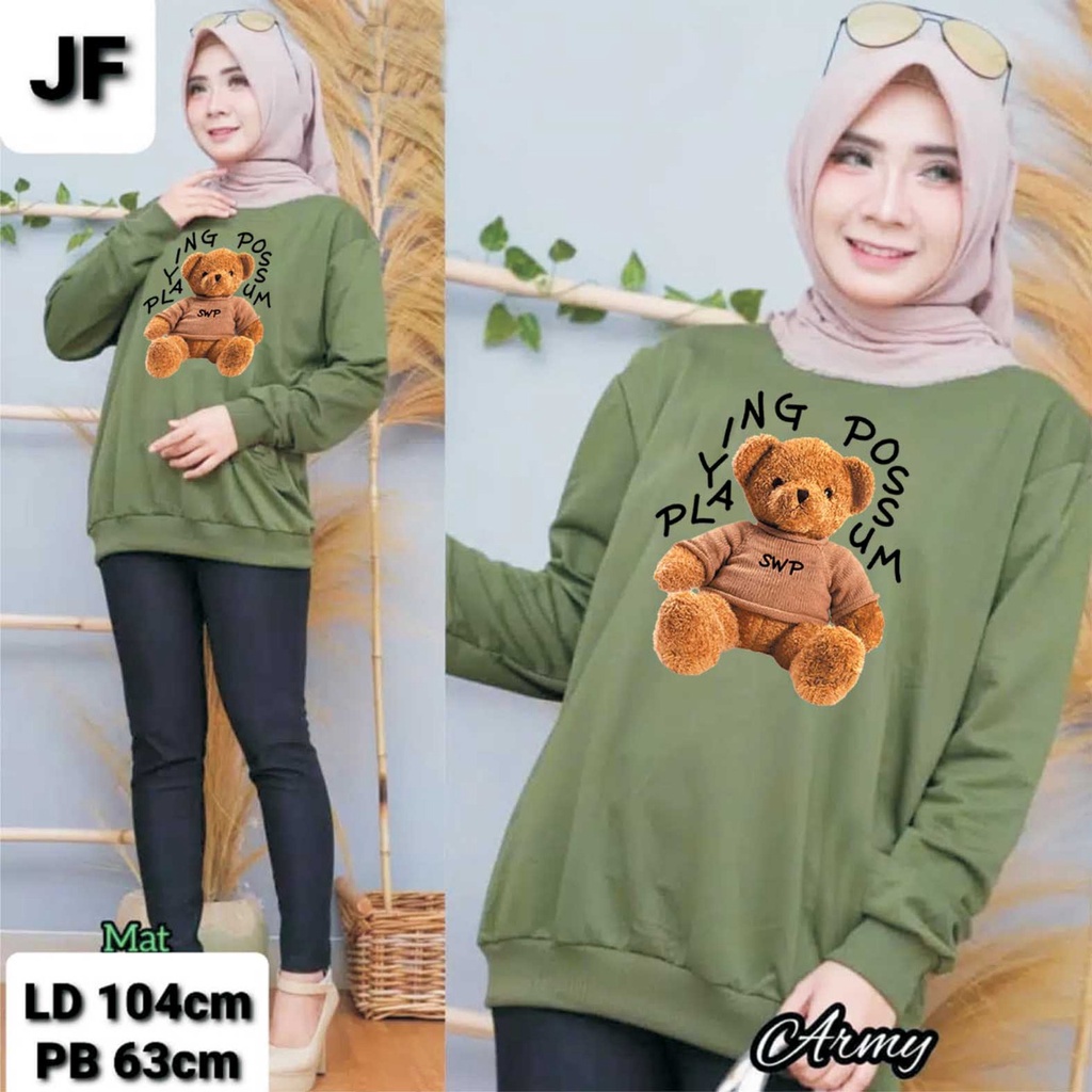 JF Atasan Kaos Lengan Panjang Wanita / Koas Sweater Wanita Muslimah POSSUM