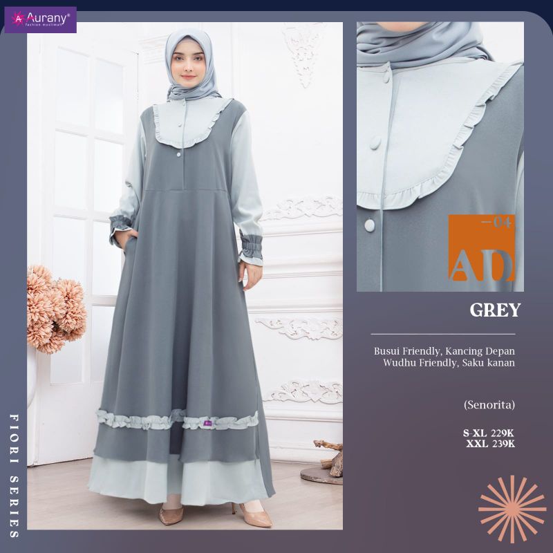 GAMIS AD 04 AURANY • SYARI &amp; FASHIONABLE