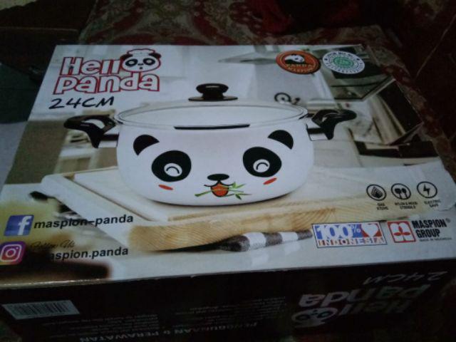 Panci Maspion Hello Panda Enamel Ukuran 18 22 24 Cm Kode Ls Qj Rw