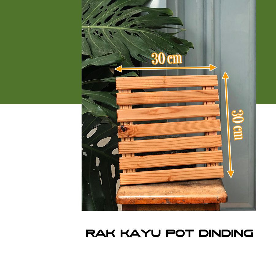 Hiasan pot tempel dinding kayu / Dekorasi pot bunga / Stand bunga / Hiasan taman / Garden