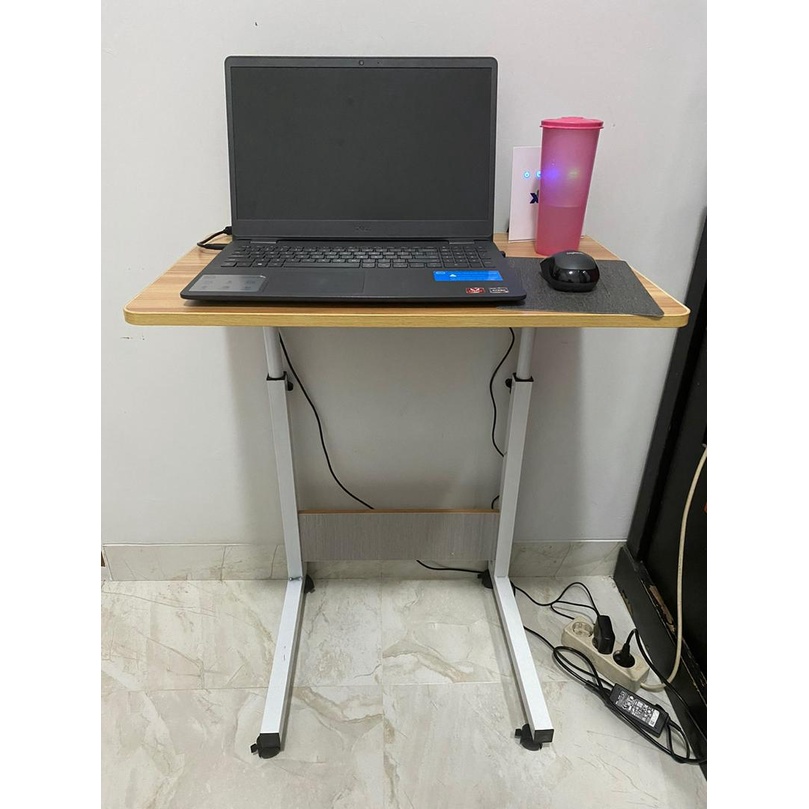 COD Meja Laptop PPKM WFH Meja Roda Serbaguna  Meja Makan Portable Stand Aluminium Tinggi Bisa Di Setting murah