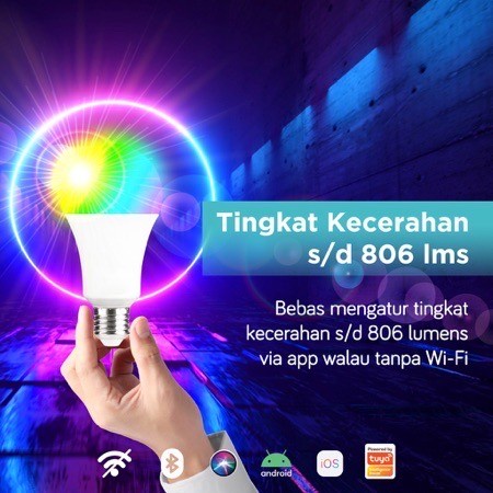 BARDI Smart LED BLUETOOTH 9W RGBWW Bulb - ORIGINAL lampu tidur terbaik